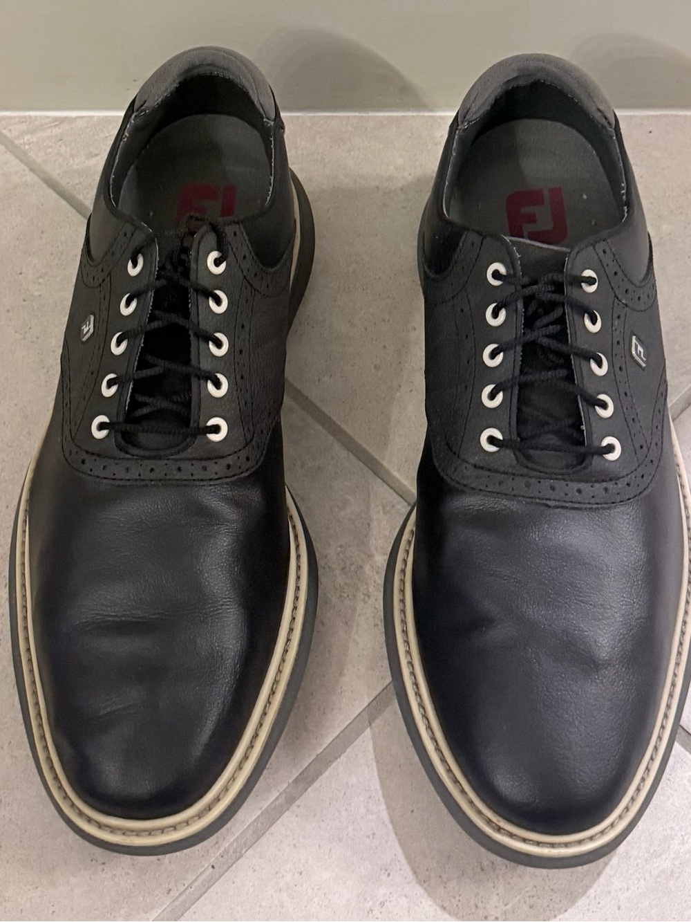 FootJoy Black Leather Golf Shoes - Picture 9 of 10